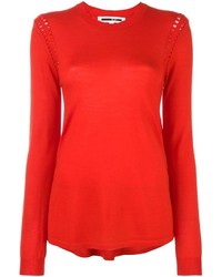 Pull à col rond rouge McQ by Alexander McQueen