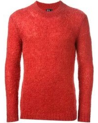 Pull à col rond rouge McQ by Alexander McQueen