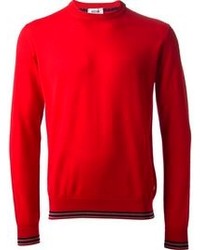 Pull à col rond rouge Moschino