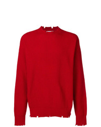 Pull à col rond rouge MSGM
