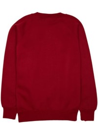 Pull à col rond rouge