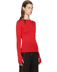 Pull à col rond rouge Jacquemus