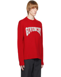 Pull à col rond rouge Givenchy