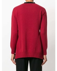 Pull à col rond rouge Fendi