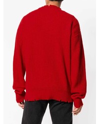 Pull à col rond rouge MSGM