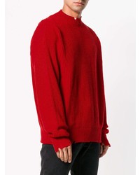 Pull à col rond rouge MSGM