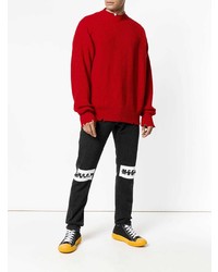 Pull à col rond rouge MSGM