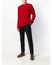 Pull à col rond rouge Woolrich