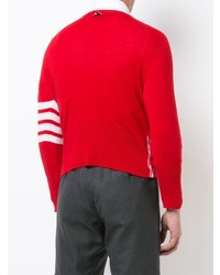 Pull à col rond rouge Thom Browne