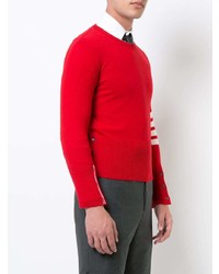 Pull à col rond rouge Thom Browne