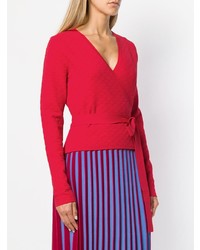 Pull à col rond rouge Dvf Diane Von Furstenberg