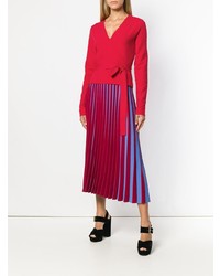 Pull à col rond rouge Dvf Diane Von Furstenberg