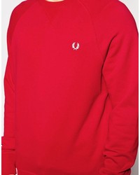 Pull à col rond rouge Fred Perry