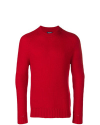 Pull à col rond rouge Woolrich