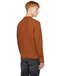 Pull à col rond tabac Zegna