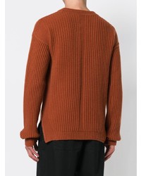 Pull à col rond tabac Rick Owens