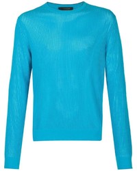 Pull à col rond turquoise Calvin Klein Collection