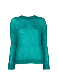 Pull à col rond turquoise Forte Forte