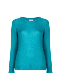 Pull à col rond turquoise Moncler