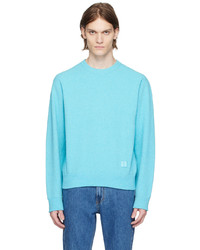 Pull à col rond turquoise Wooyoungmi