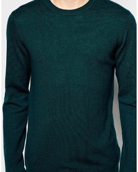 Pull à col rond vert foncé Asos