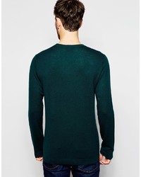 Pull à col rond vert foncé Asos