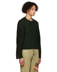 Pull à col rond vert foncé Eckhaus Latta