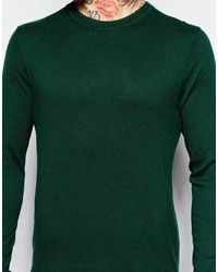 Pull à col rond vert foncé Asos