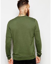 Pull à col rond vert foncé Asos