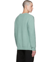 Pull à col rond vert menthe Solid Homme