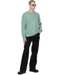 Pull à col rond vert menthe Solid Homme