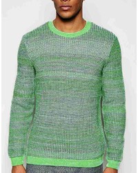 Pull à col rond vert Asos