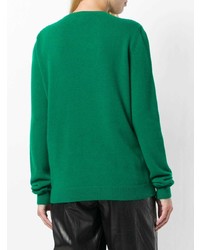 Pull à col rond vert Gucci