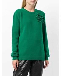 Pull à col rond vert Gucci