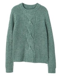 Pull à col rond vert Mango