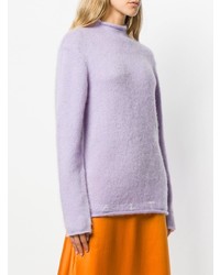 Pull à col rond violet clair Aalto