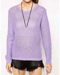Pull à col rond violet clair Daisy Street