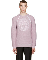 Pull à col rond violet clair Versace