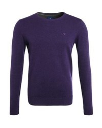 Pull à col rond violet Tom Tailor