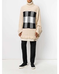 Pull à col roulé à carreaux marron clair JW Anderson