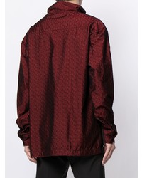 Pull à col roulé à chevrons bordeaux Emporio Armani