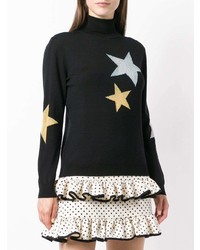 Pull à col roulé à étoiles noir Moschino