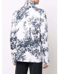 Pull à col roulé à fleurs blanc Erdem