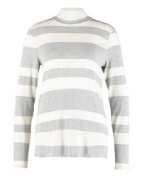 Pull à col roulé à rayures horizontales gris Banana Republic