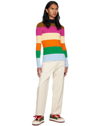 Pull à col roulé à rayures horizontales multicolore Sunnei