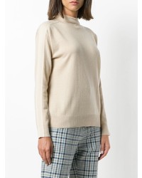 Pull à col roulé beige Max Mara Studio