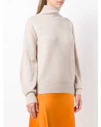 Pull à col roulé beige Vince