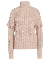 Pull à col roulé beige Hugo Boss