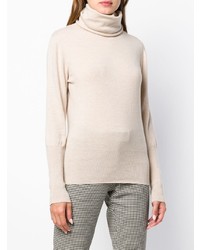 Pull à col roulé beige Agnona