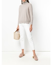 Pull à col roulé beige Fabiana Filippi